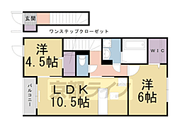 モダンコートＷＥＳＴ 2階2LDKの間取り