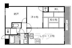 ヴィーヴル長岡京 4階2SLDKの間取り
