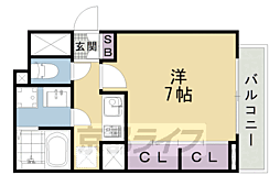 JR東海道・山陽本線 西大路駅 徒歩12分の賃貸アパート 1階1Kの間取り