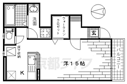 JR奈良線 JR藤森駅 徒歩7分の賃貸アパート 1階1Kの間取り