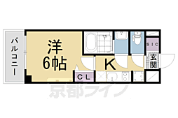 JR東海道・山陽本線 西大路駅 徒歩10分の賃貸マンション 5階1Kの間取り
