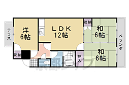 阪急京都本線 桂駅 徒歩14分の賃貸マンション 4階3LDKの間取り