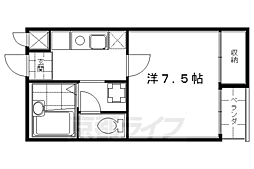 京阪本線 丹波橋駅 徒歩10分の賃貸マンション 3階1Kの間取り