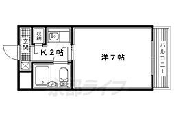 ウエストハイツ 1Kの間取図画像