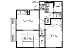 サニーウェル 2DKの間取図画像