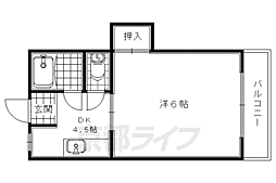サンハイツ伊勢田 1Kの間取図画像
