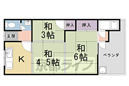 嵯峨野アルファ 3Kの間取図画像