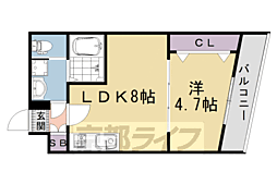ARCA嵯峨嵐山 1LDKの間取図画像