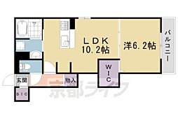 ディル西京極 1LDKの間取図画像