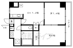 コアロード鷹ケ峰 2DKの間取図画像
