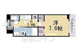 ヒカルサ京田辺大住 1Kの間取図画像