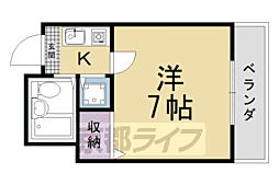 荒木マンション 1Kの間取図画像