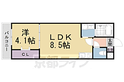 ジーメゾン山科マニフィコ 1LDKの間取図画像