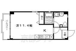 ランブラス御所西 1Kの間取図画像