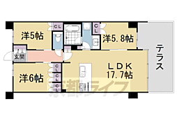 ブリリア京都松ヶ崎 3LDKの間取図画像