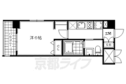 エステムプラザ京都三条大橋 1Kの間取図画像