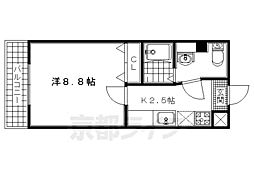 ルーミネス二番館 1Kの間取図画像