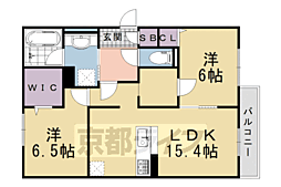セジュールオッツGT長岡京 2LDKの間取図画像