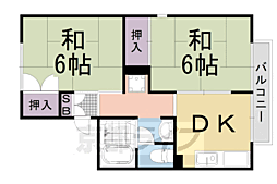 セジュール久貝A棟 2DKの間取図画像