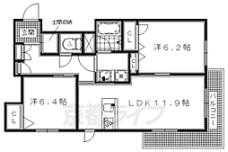ローズコートアネックス2 2LDKの間取図画像