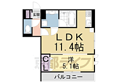 エトワール平安 1LDKの間取図画像