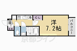 京都市上京区革堂前之町マンション 1Kの間取図画像