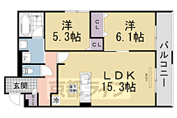 靜古苑THE VERT 本館 2LDKの間取図画像