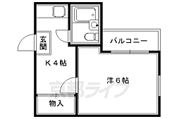 クリークマンション 1Kの間取図画像