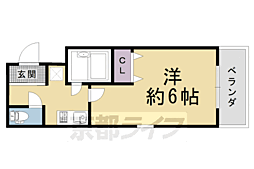 デトム・ワン西陣聚楽2 1Kの間取図画像