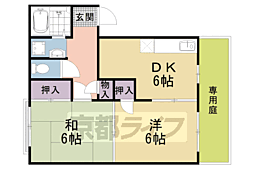 ドミールエーデンB棟 2DKの間取図画像