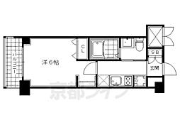 エステムプラザ京都三条大橋 1Kの間取図画像