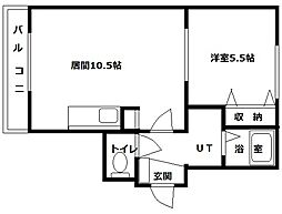 パークコート豊平公園 1LDKの間取図画像