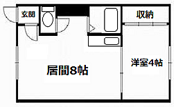 ハイツ金森 1DKの間取図画像