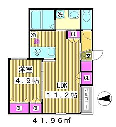 FV板橋清水町 1階1LDKの間取り