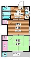 板橋コーポ 2DKの間取図画像