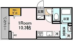 アンジュール北町 ワンルームの間取図画像