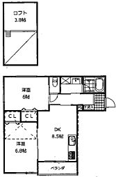 ルネ・丸美 VI 2DKの間取図画像