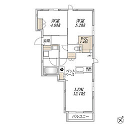 (仮称)田柄4丁目メゾン 2LDKの間取図画像