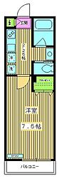 ルミエールU 1Kの間取図画像