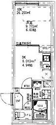 アステール旭町 1DKの間取図画像