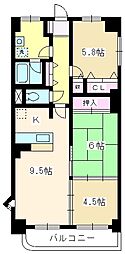 ロイヤルハイツ朝霞台 3LDKの間取図画像
