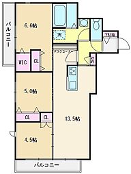 メゾンボヌール 3LDKの間取図画像