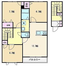 パーシモン・K 3LDKの間取図画像