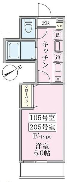 ラ・パーチェ小机 105｜神奈川県横浜市港北区小机町(賃貸アパート1K・1階・20.22㎡)の写真 その2