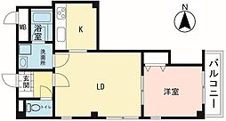 ウエストヴァリー大倉山 1LDKの間取図画像
