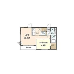 アゼリア 2階1LDKの間取り