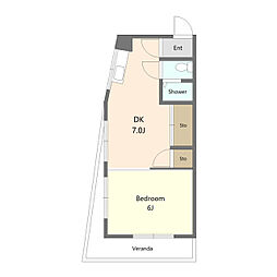 エストTK 1DKの間取図画像
