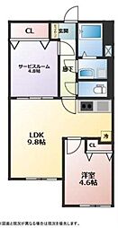 狛江コーポラス 1SDKの間取図画像