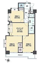 ライオンズマンション東村山第2 3Kの間取図画像