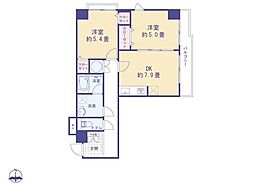 一橋学園ガーデニア 2DKの間取図画像